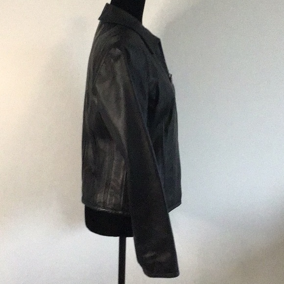 Moda International Black Leather Jacket - Picture 4 of 9